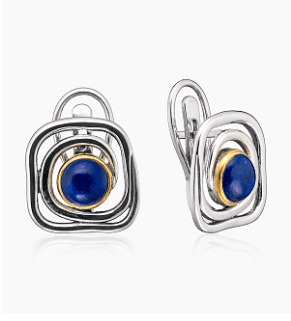 Серьги из серебра 925 с лазуритом