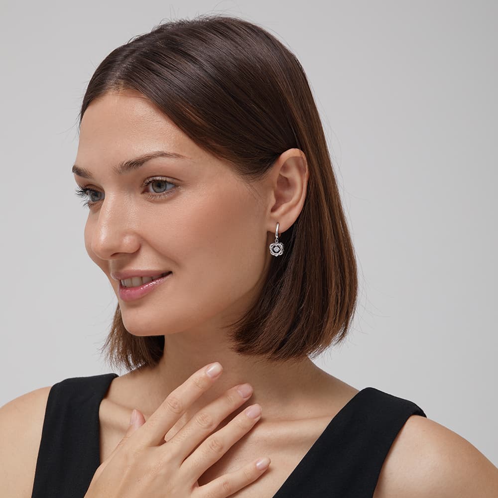 Серьги из серебра 925 с кубическим цирконием