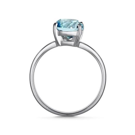Кольцо из серебра 925 с топазами sky blue