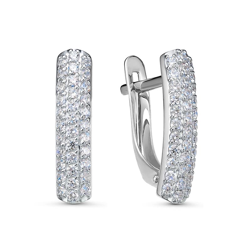 Серьги из серебра 925 с фианит