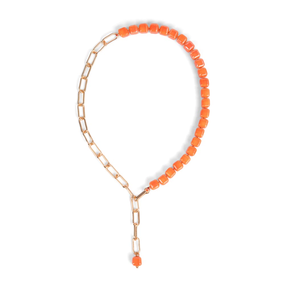 Колье из стали с керамикой