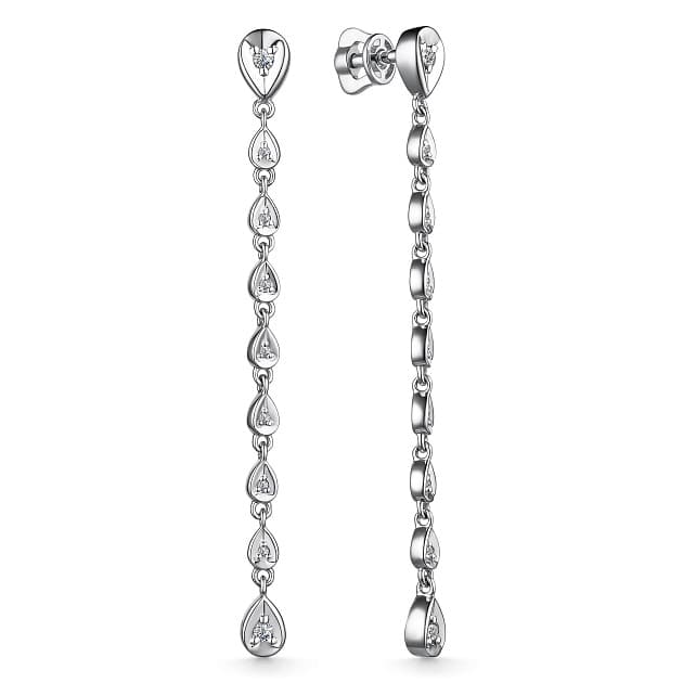 Серьги из золота 585 с бриллиантом
