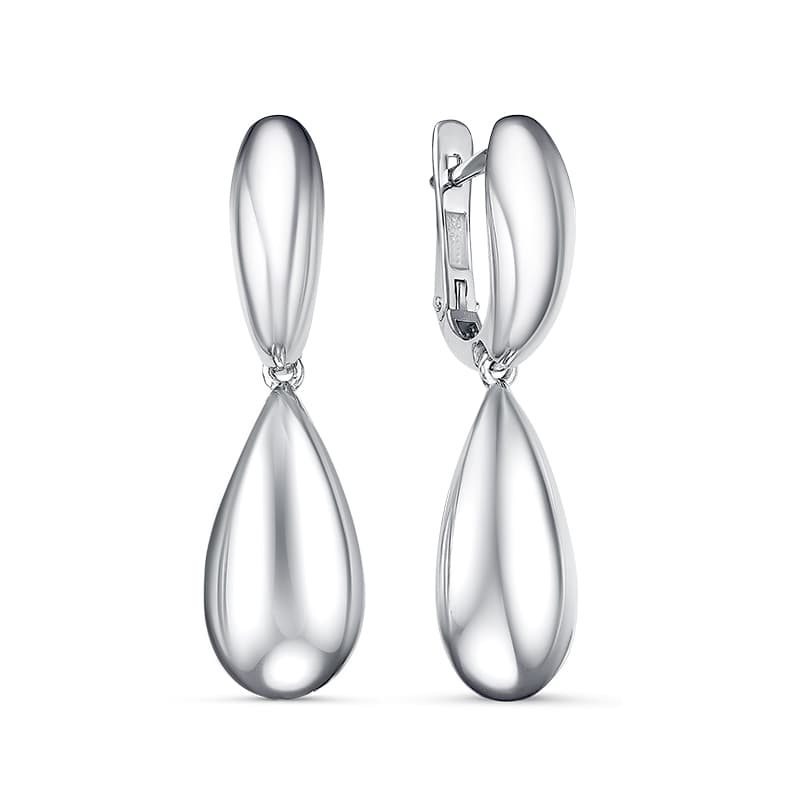 Серьги из серебра 925 без вставки