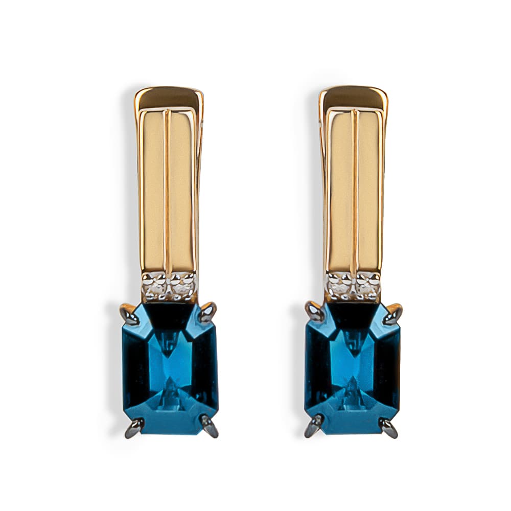 Серьги из золота 585 с сапфиром