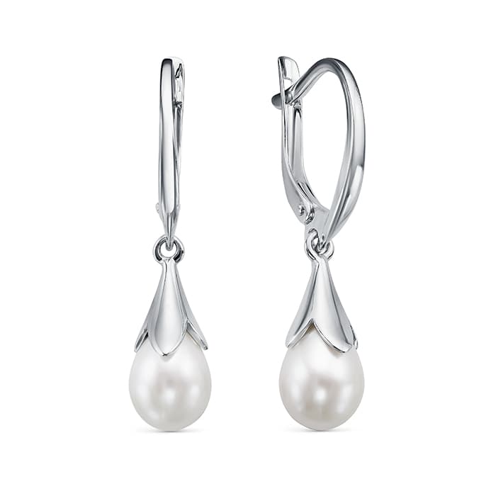 Серьги из серебра 925 с жемчугом