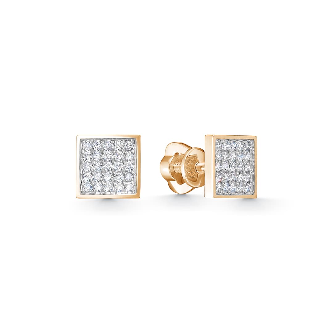 Серьги из золота 585 с бриллиантами