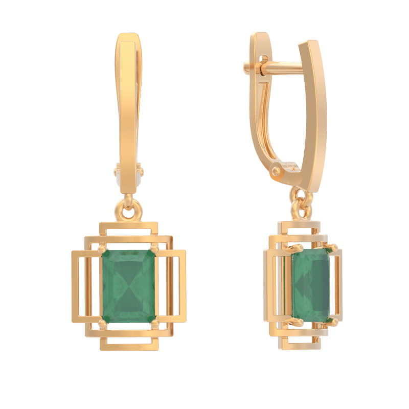 Серьги из золота 585 с агатами