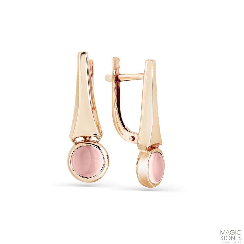 Серьги из золота 585 с кварцем