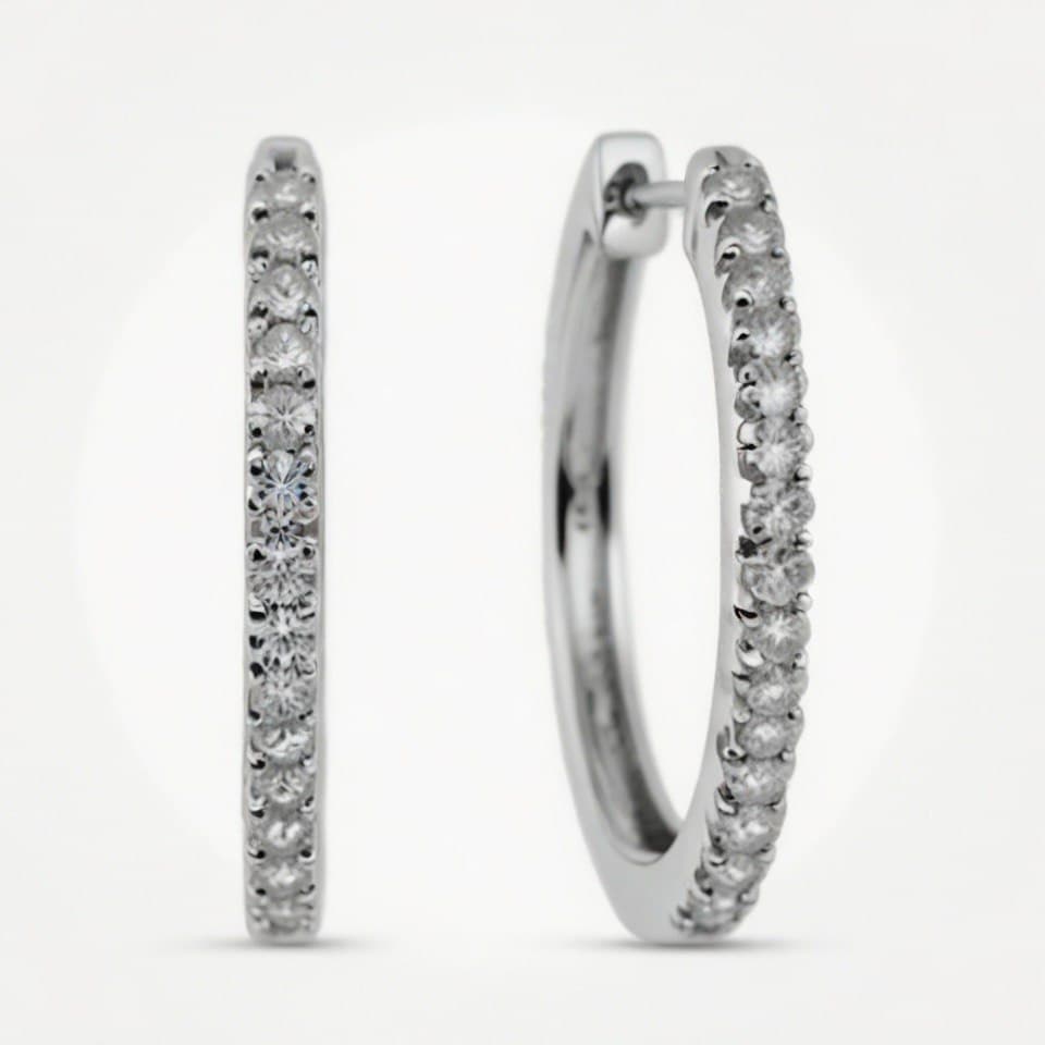 Серьги из серебра 925 с выращенными бриллиантами