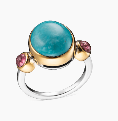 Кольцо из серебра 925 с  бирюзой