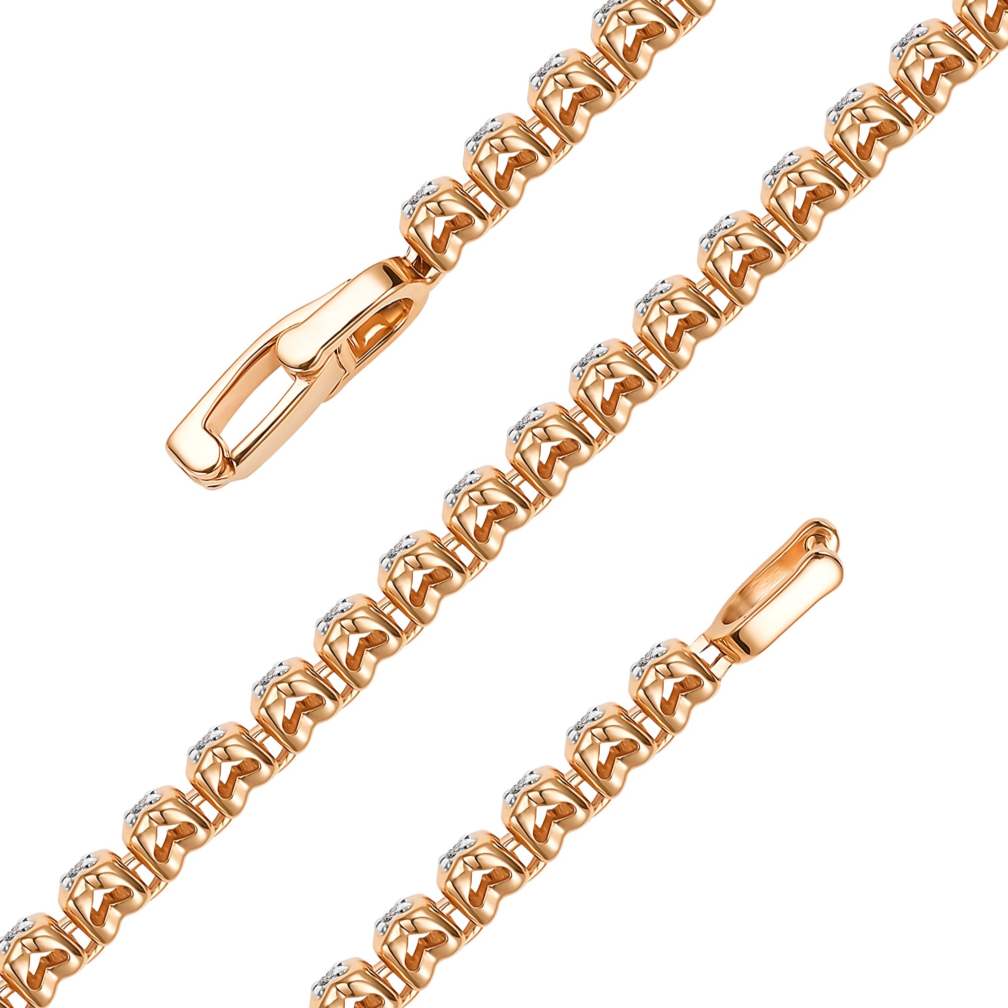 Браслет из золота 585 с  бриллиантом