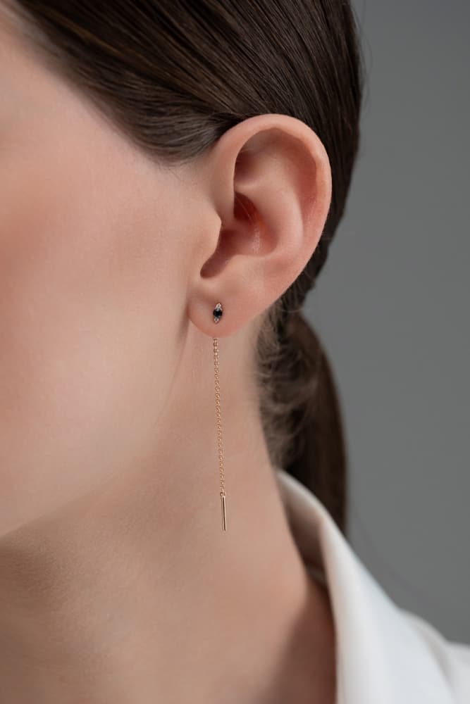 Серьги из золота 585 с сапфирами