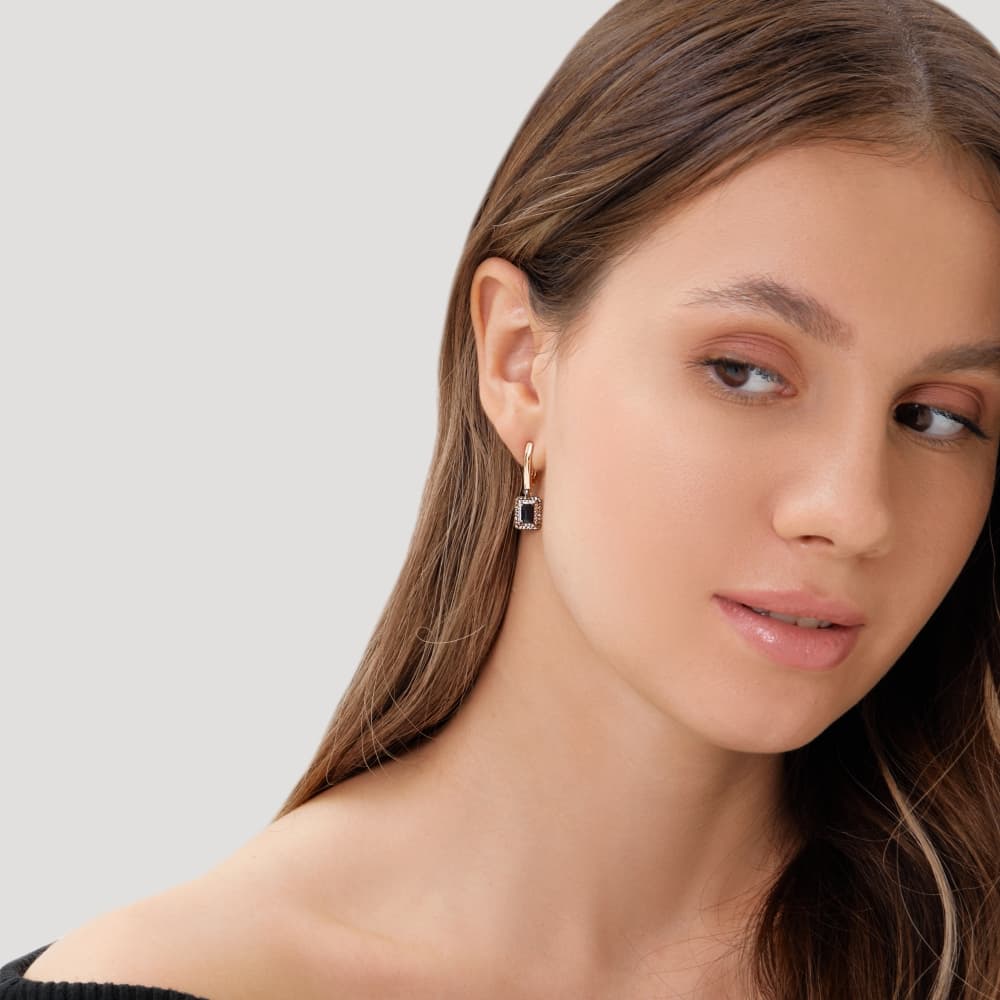 Серьги из золота 585 с сапфиром