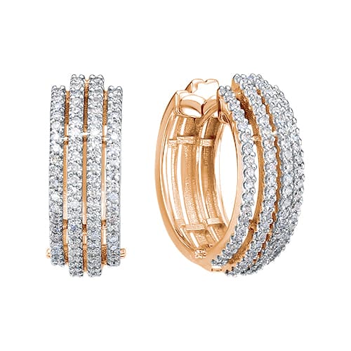 Серьги из золота 585 с бриллиантом