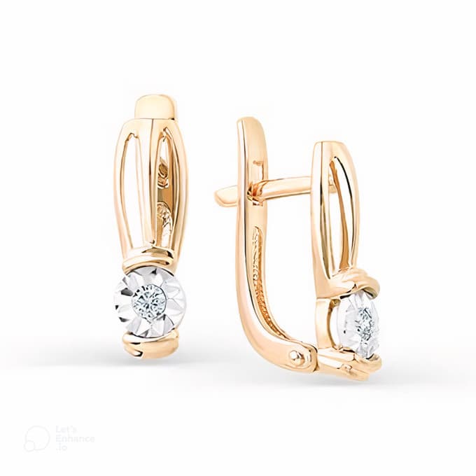 Серьги из золота 585 с бриллиантами
