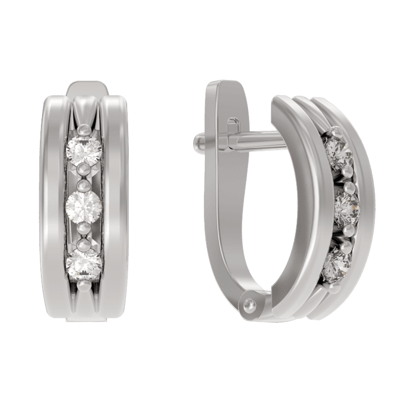 Серьги из серебра 925 с фианитами