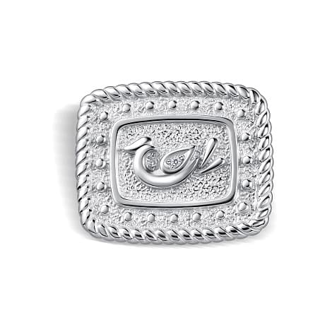 Брошь из серебра 925 с бриллианитами