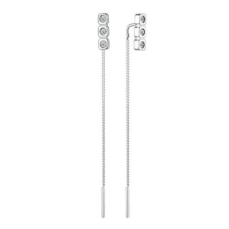 Серьги из серебра 925 с бриллиантами