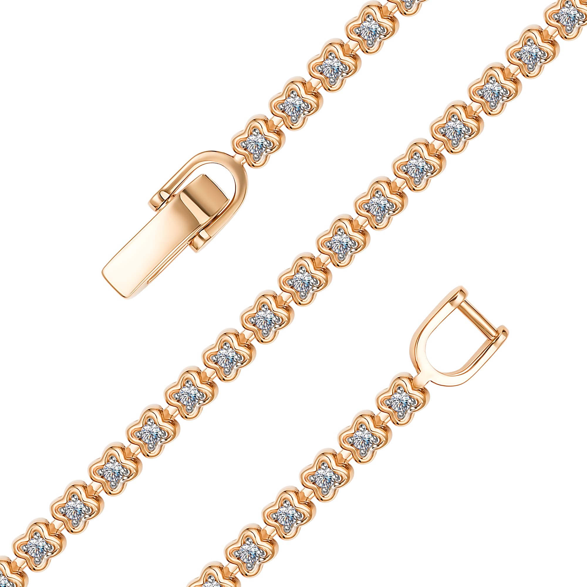 Браслет из золота 585 с  бриллиантом