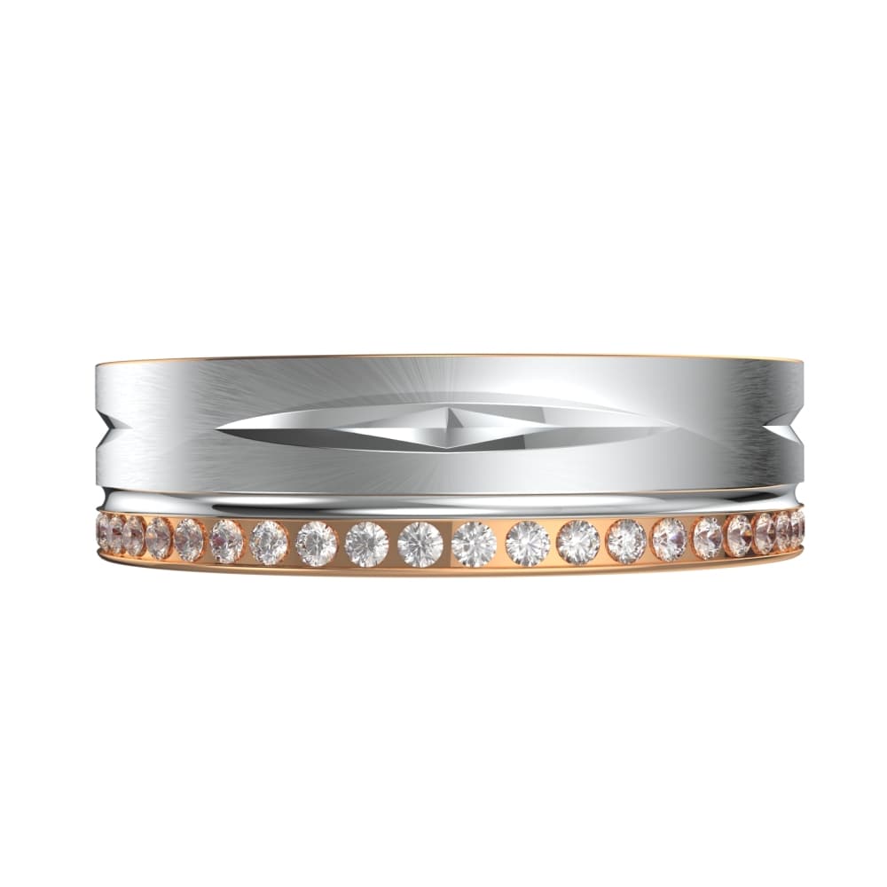 Кольцо обручальное из золота 585 с фианит