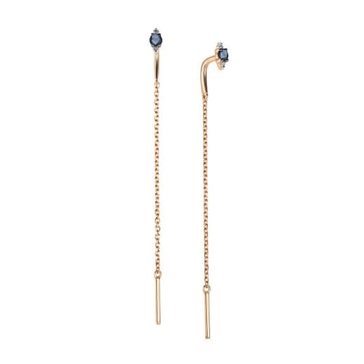 Серьги из золота 585 с сапфирами