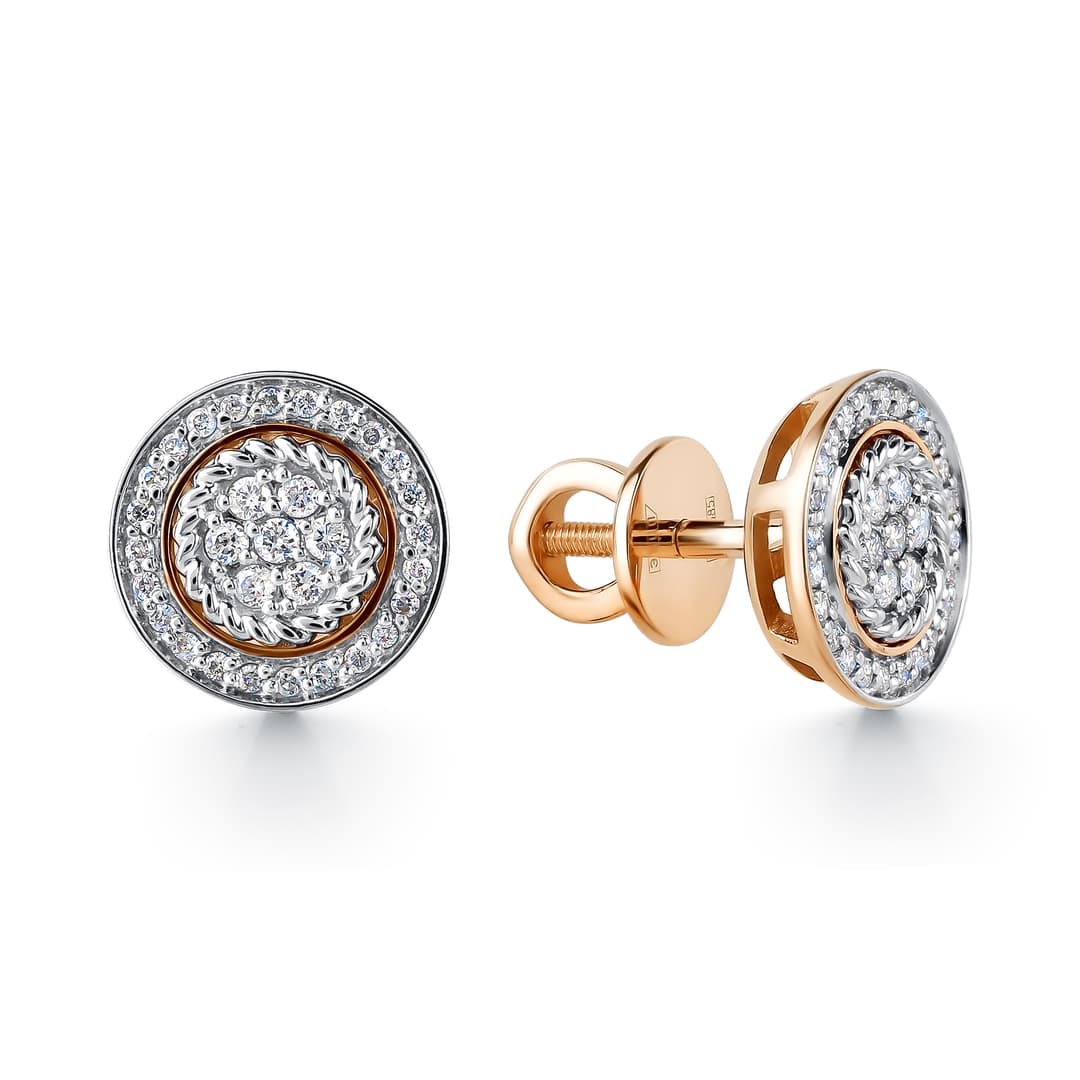 Серьги из золота 585 с  бриллиантом