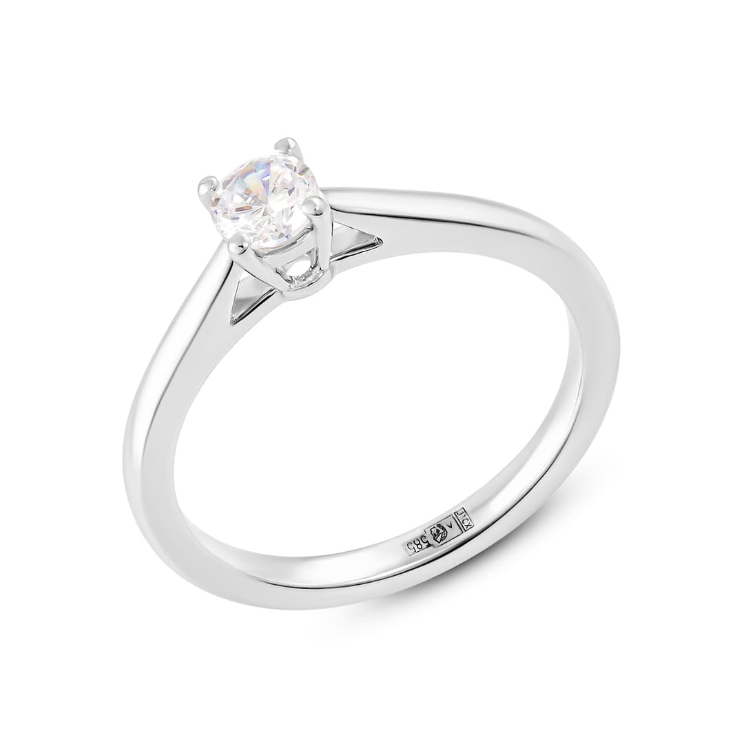 Кольцо из золота 585 с выращенным бриллиантом