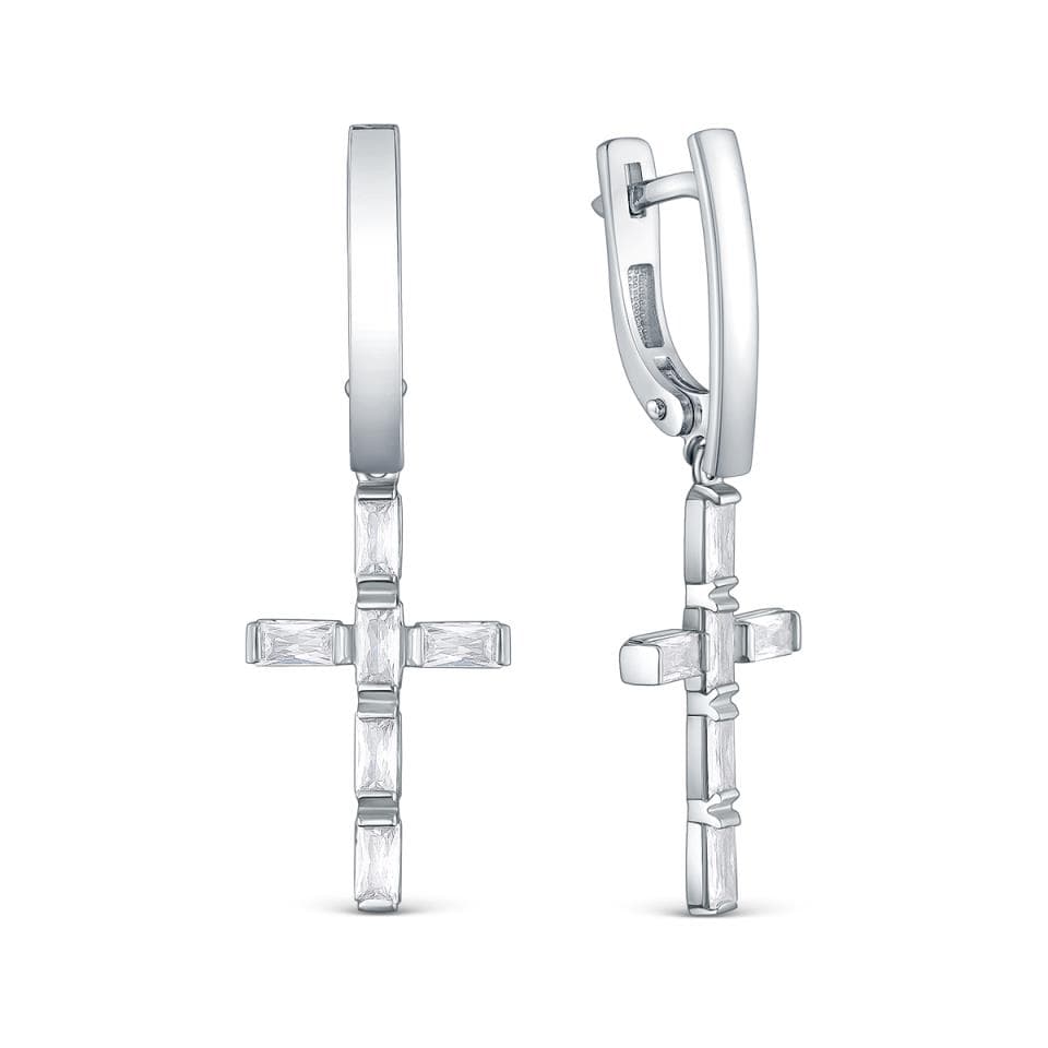 Серьги из серебра 925 с фианитами