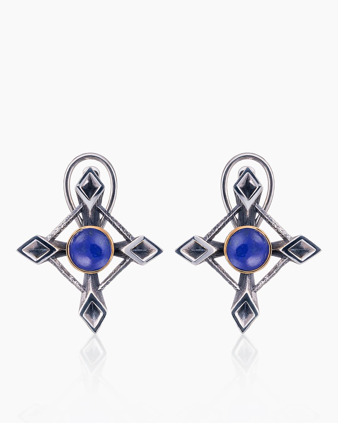 Серьги из серебра 925 с  лазуритом