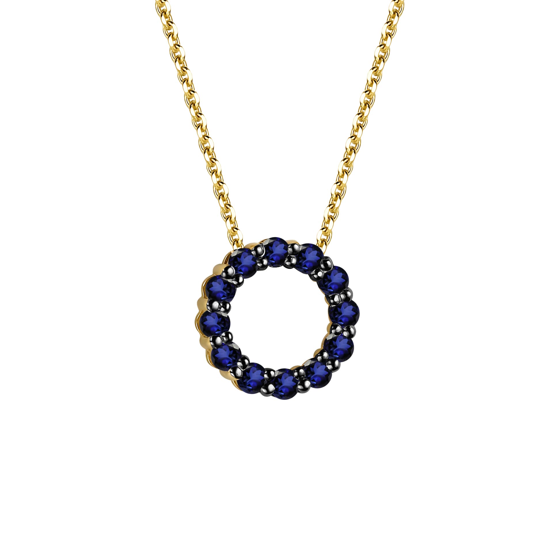 Колье из золота 585 с сапфирами