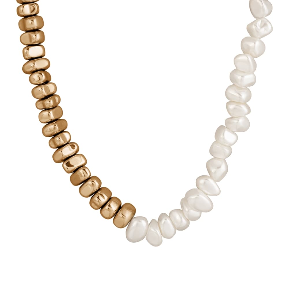 Колье из стали с жемчугом