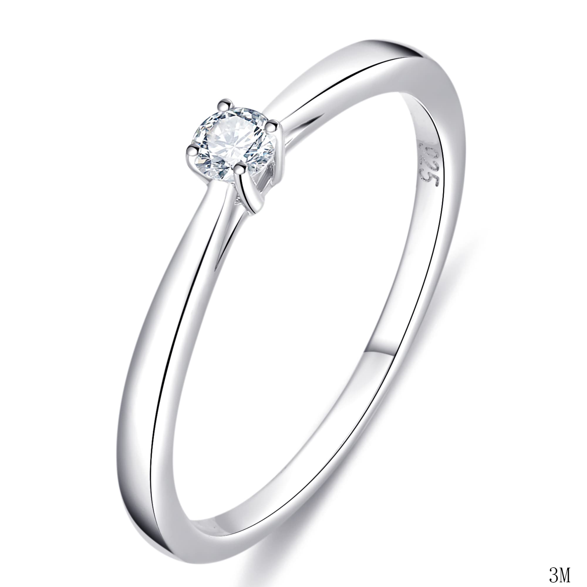 Кольцо из серебра 925 с выращенными бриллиантами