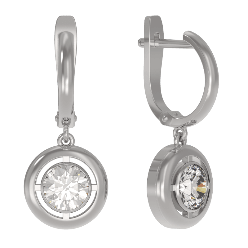 Серьги из серебра 925 с фианитами