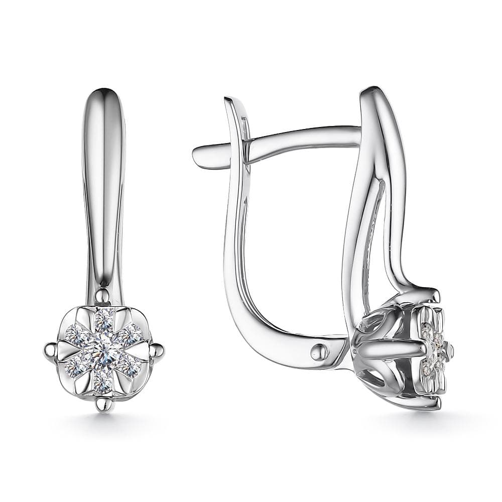 Серьги из золота 585 с бриллиантом