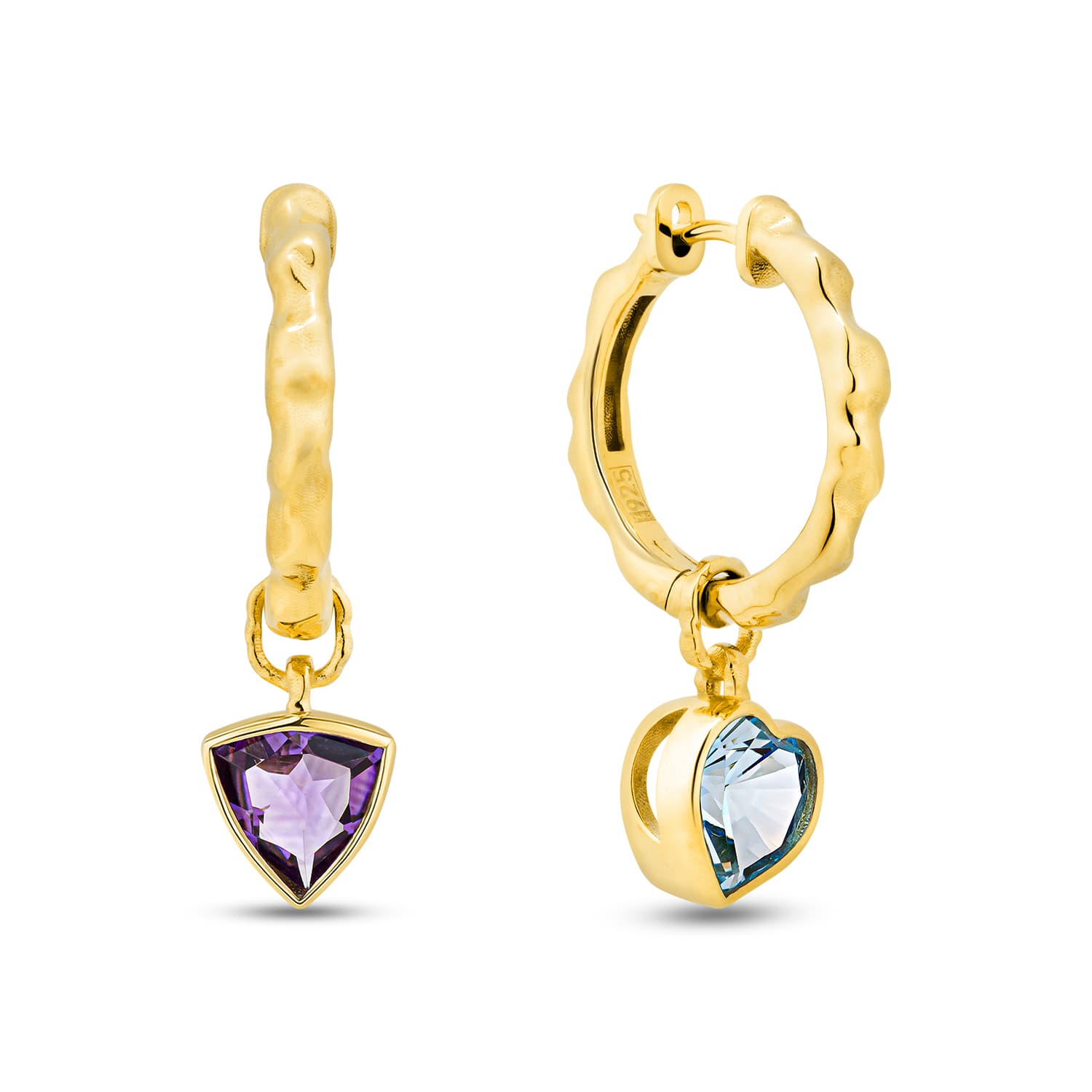 Серьги из серебра 925 с миксом камней