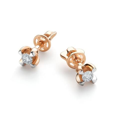 Серьги из золота 585 с бриллиантами