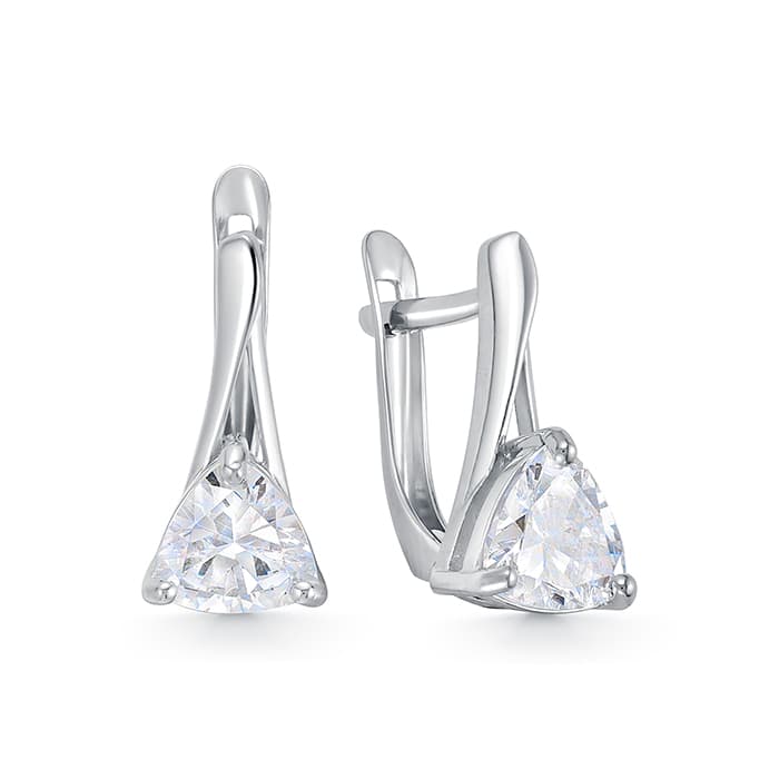 Серьги из серебра 925 с фианитами