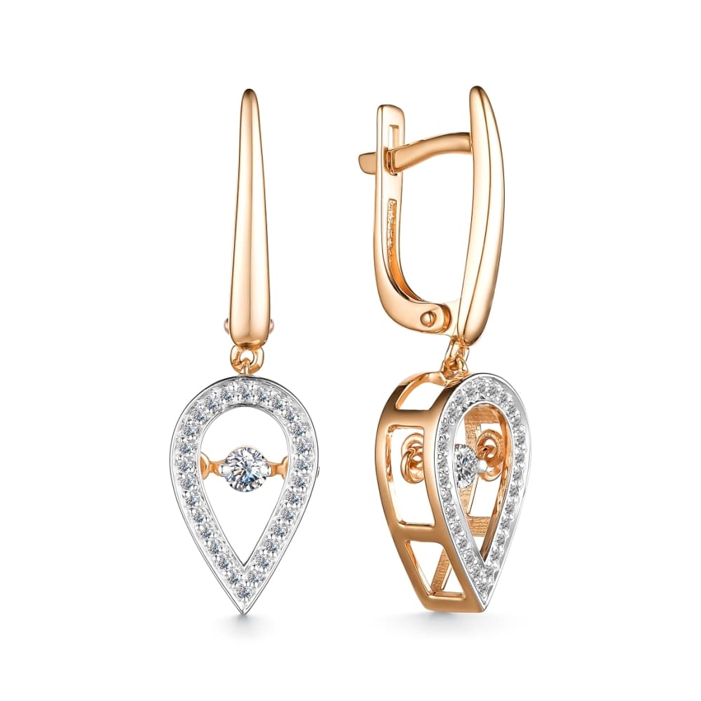 Серьги из золота 585 с бриллиантом