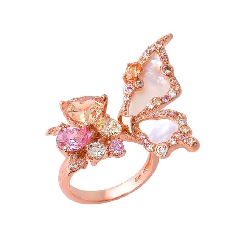 Кольцо из серебра 925 с перламутром