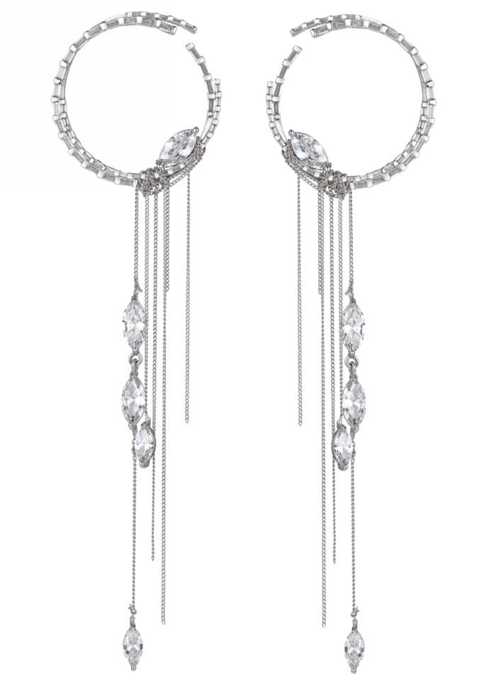 Серьги из латуни с фианит