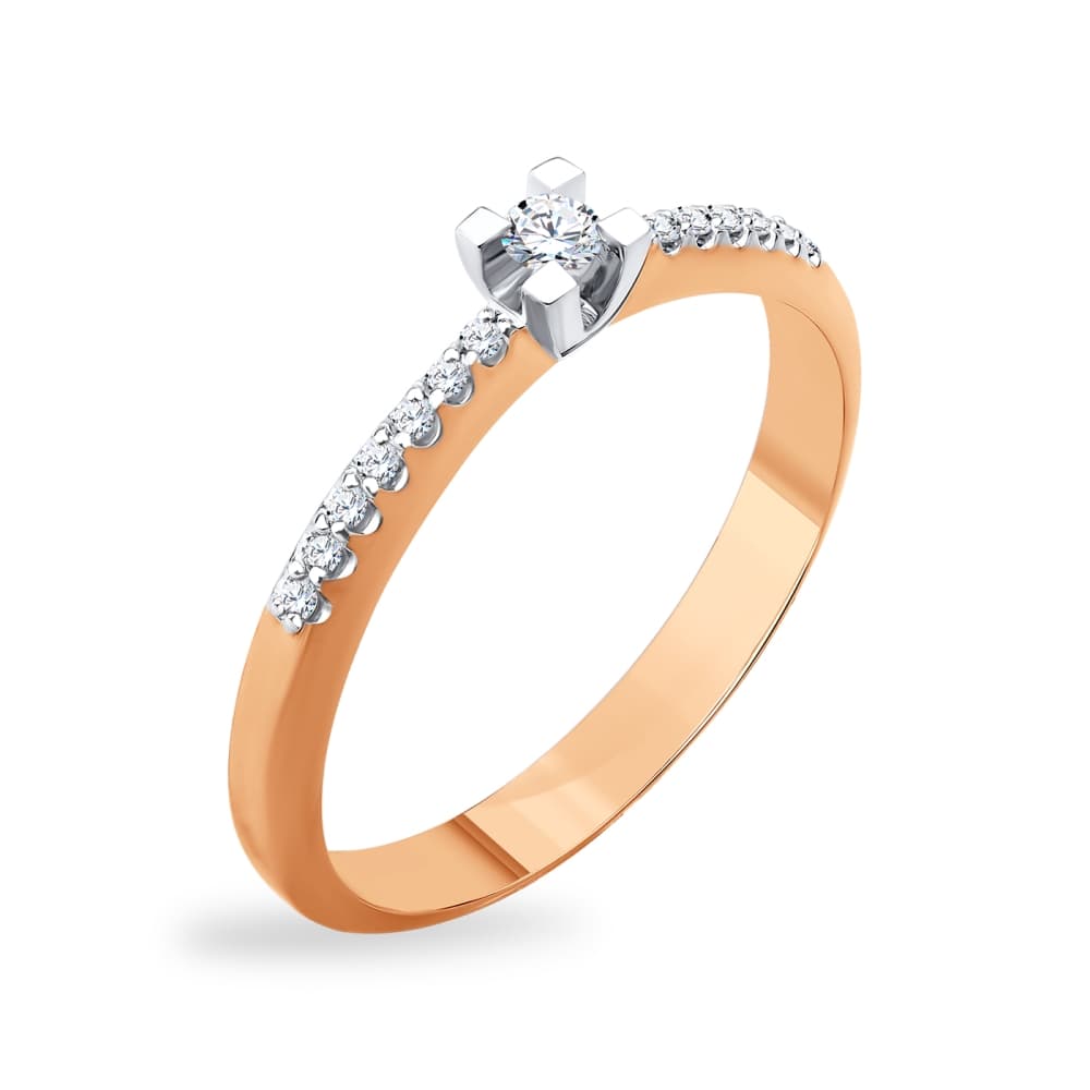 Кольцо из золота 585 с бриллиантами