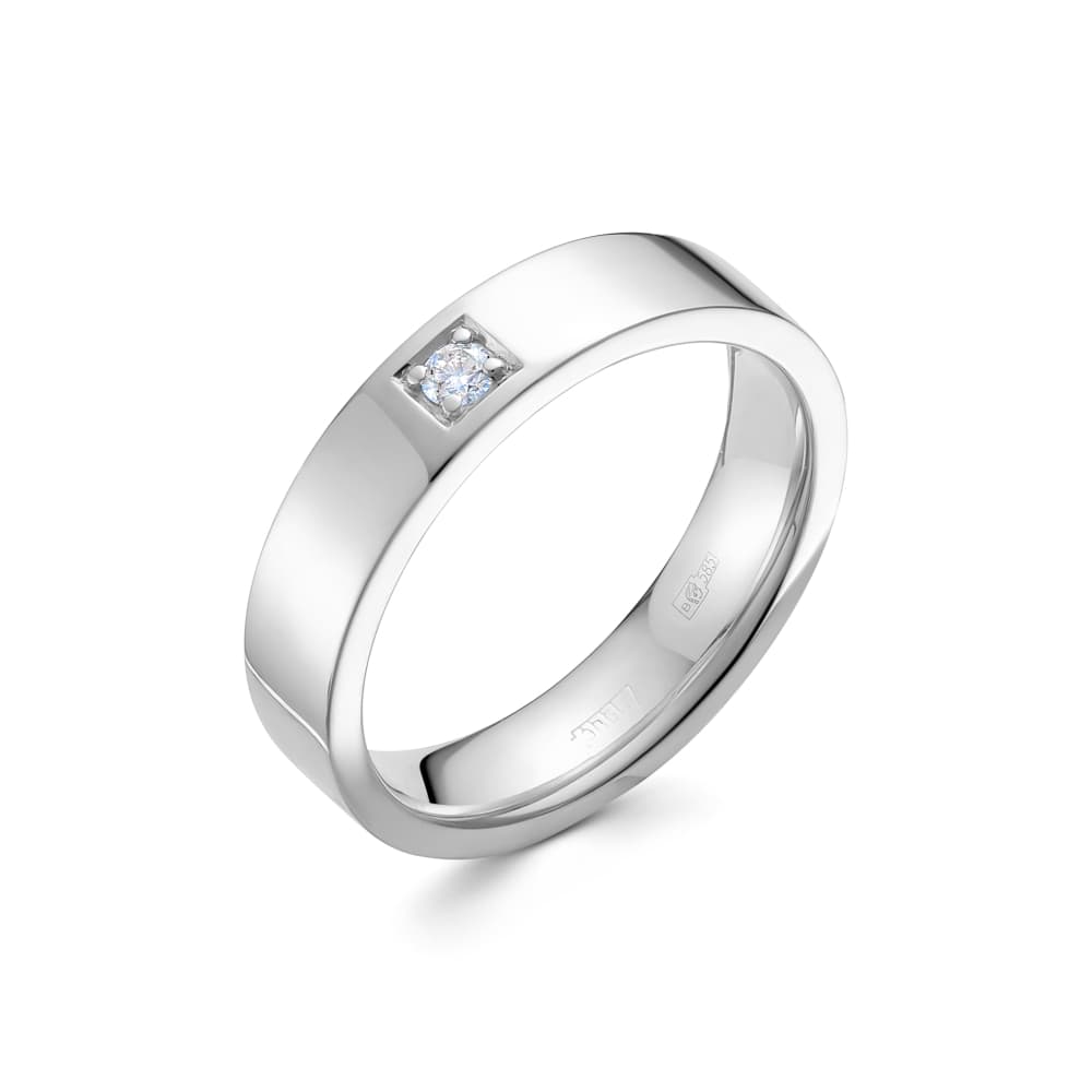 Кольцо обручальное из золота 585 с бриллиантами