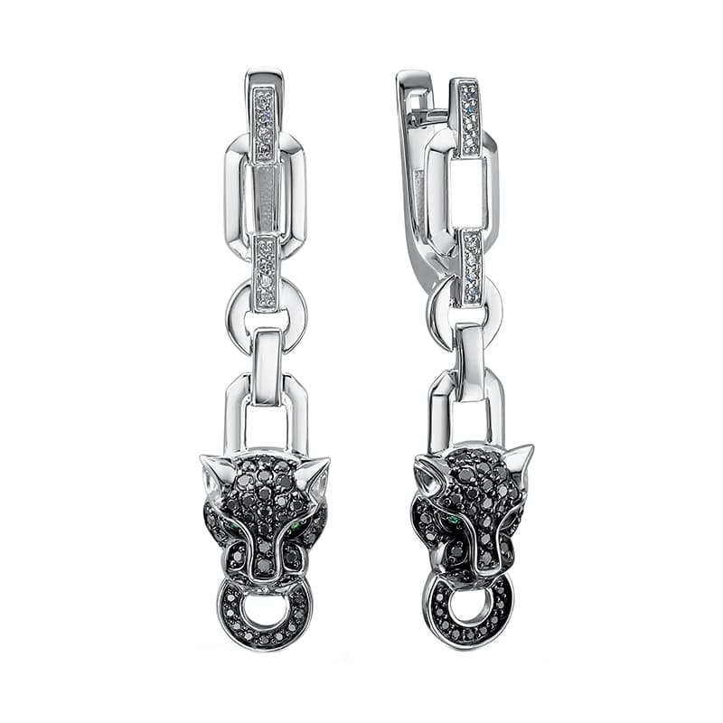 Серьги из золота 585 с бриллиантами