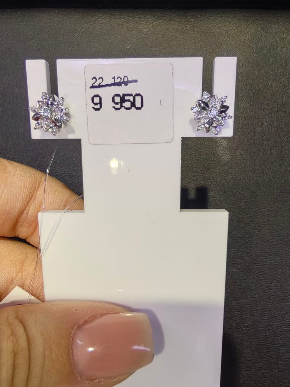 Серьги из серебра 925 с муассанитом