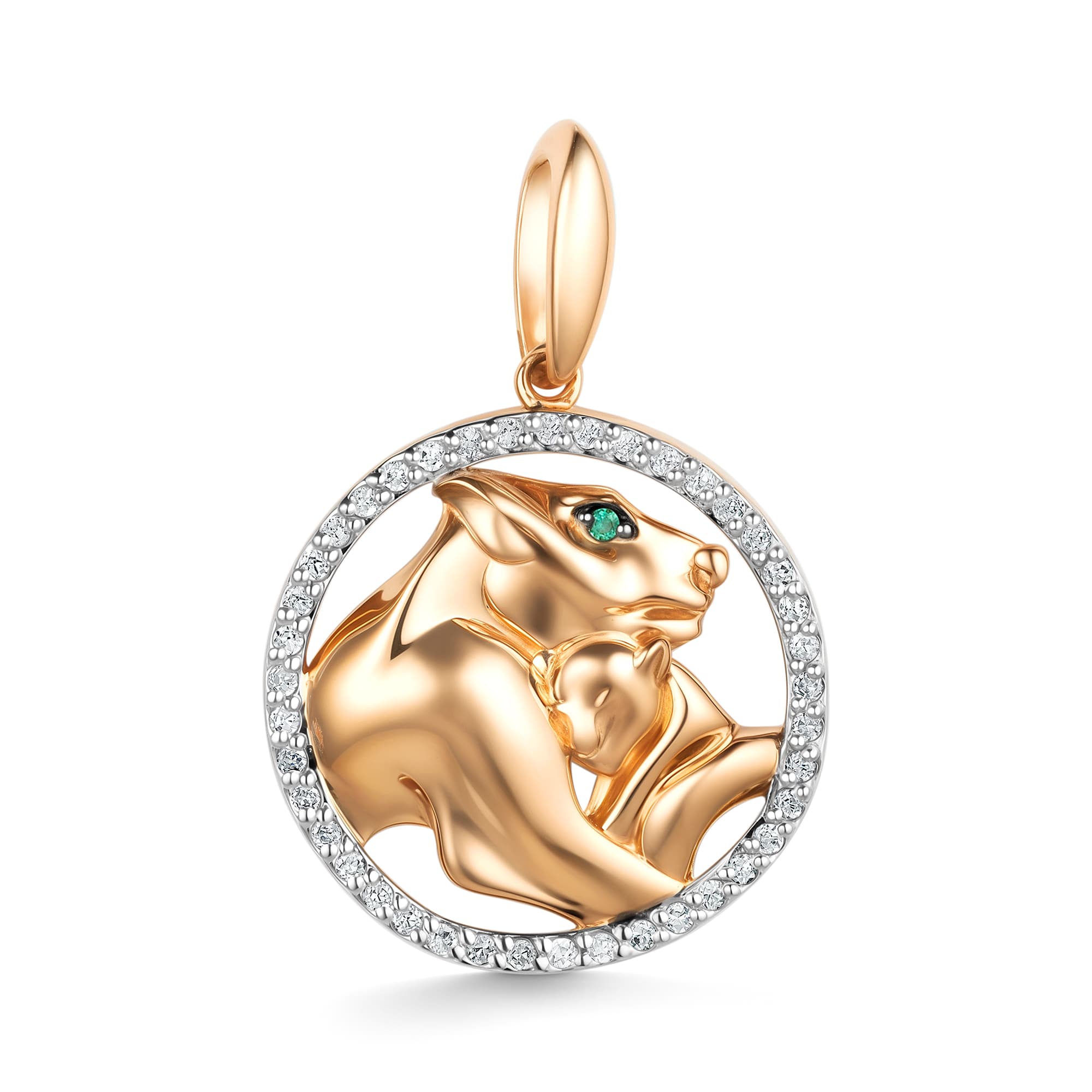 Подвеска из золота 585 с изумрудами