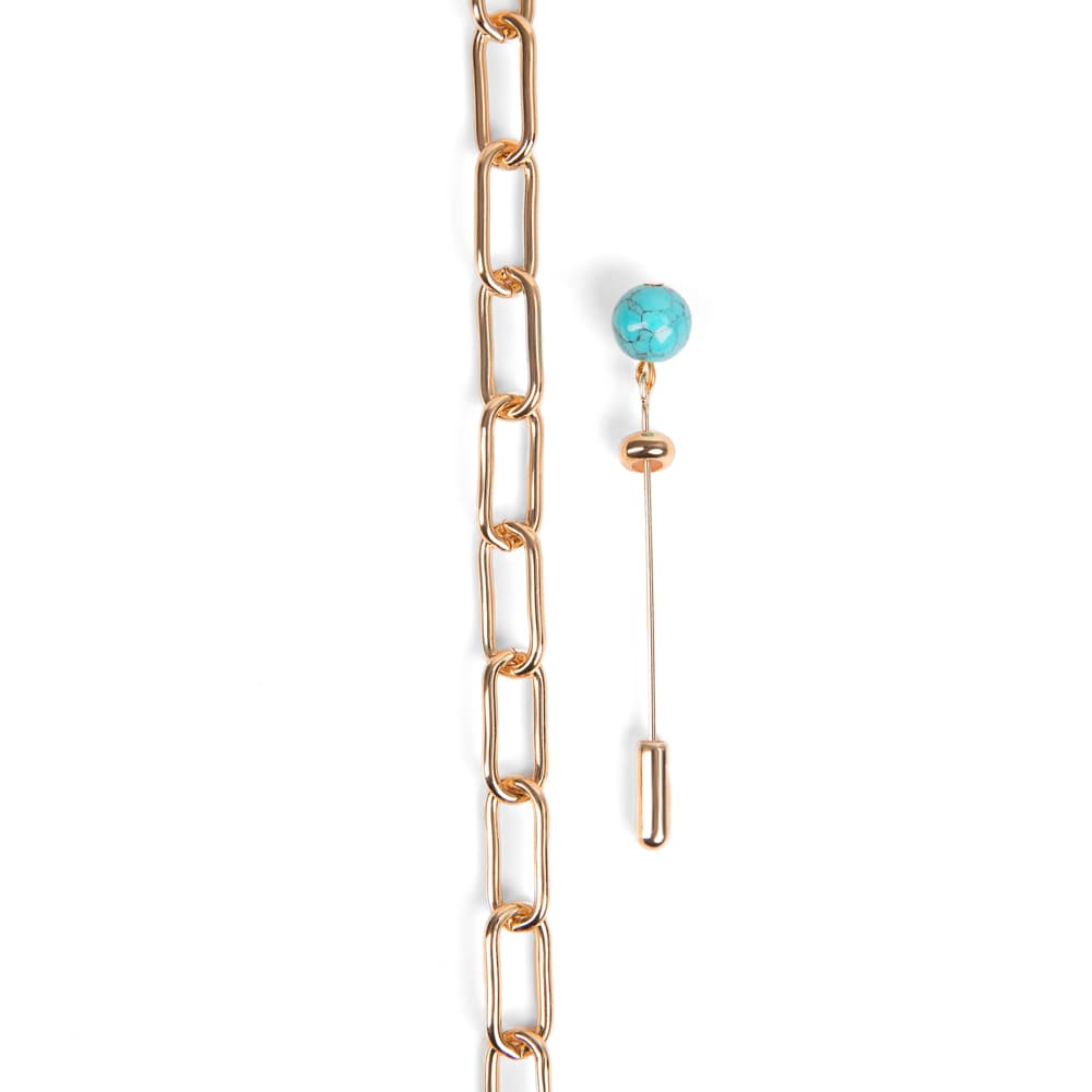 Колье из стали с бирюзой