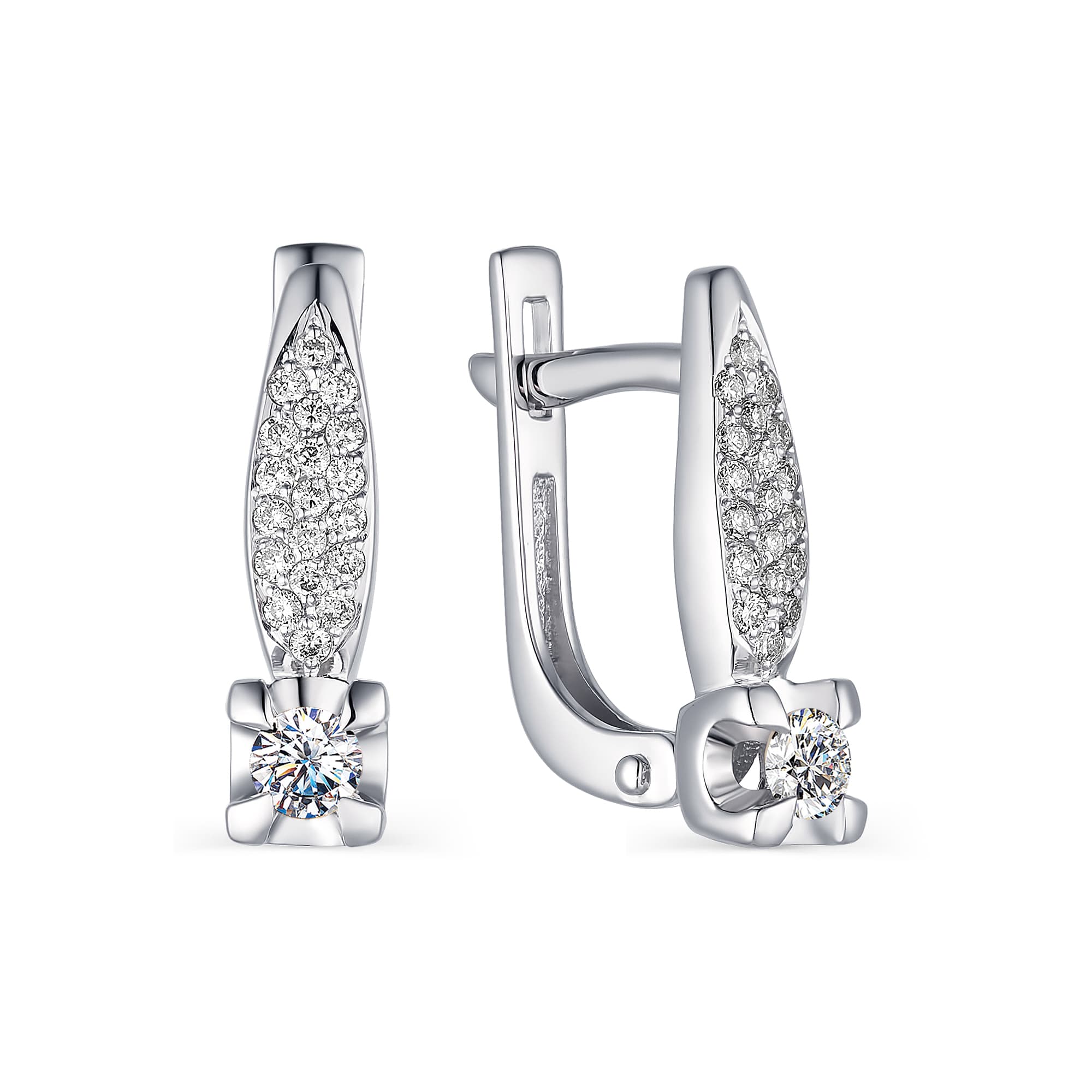 Серьги из золота 585 с бриллиантами