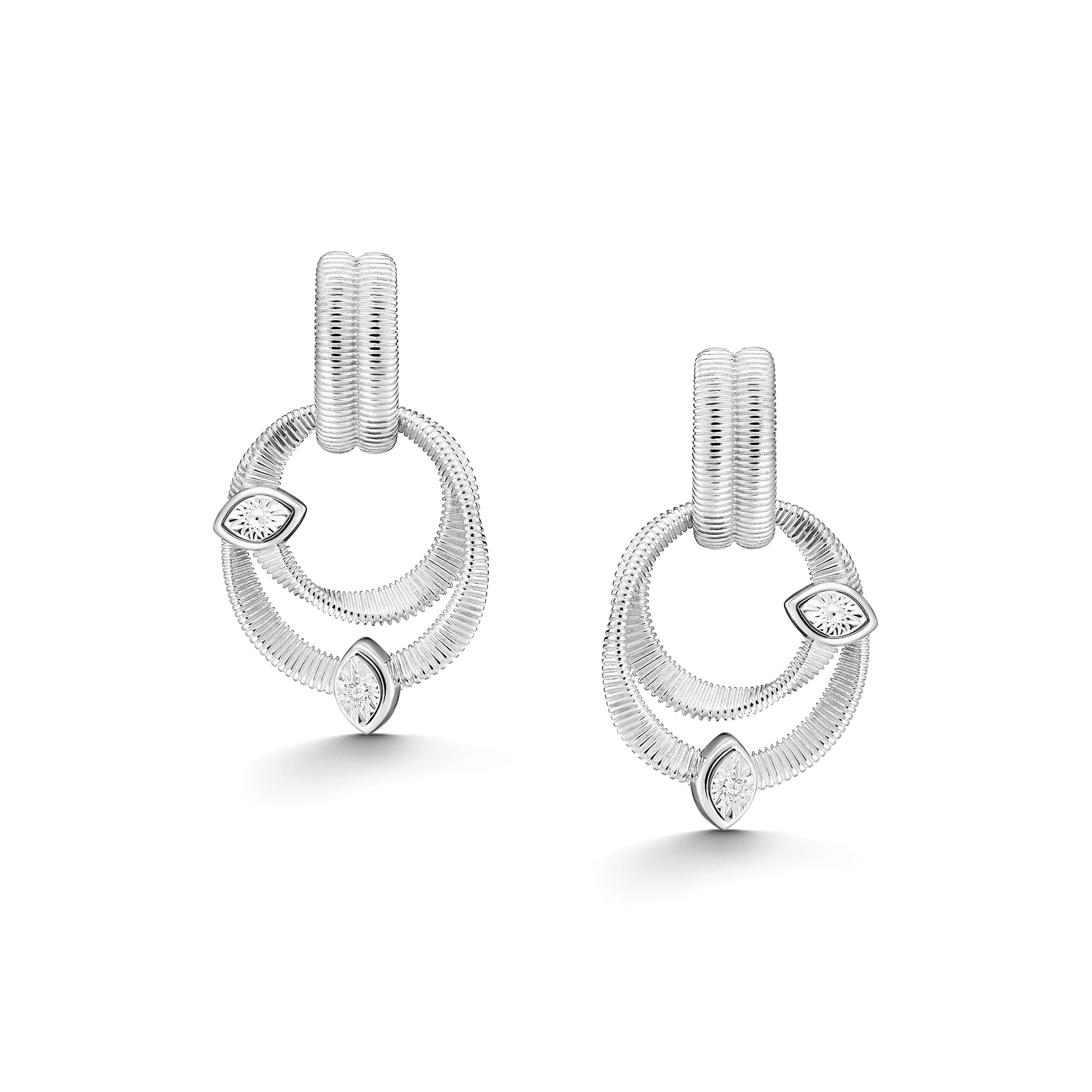 Серьги из серебра 925 с бриллиантами