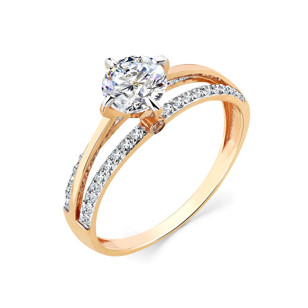 Кольцо из золота 585 с фианитами