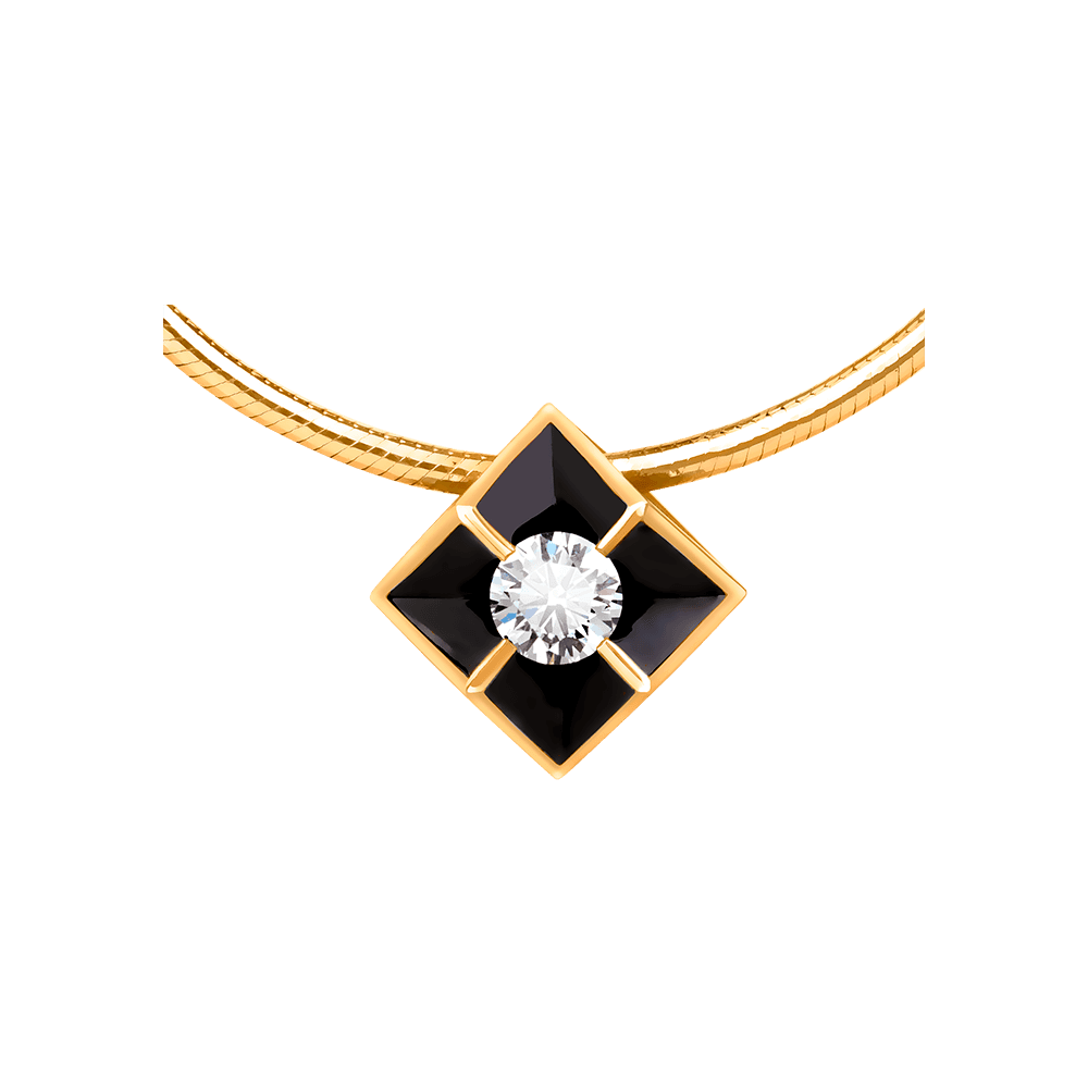 Колье из золота 585 с бриллиантом